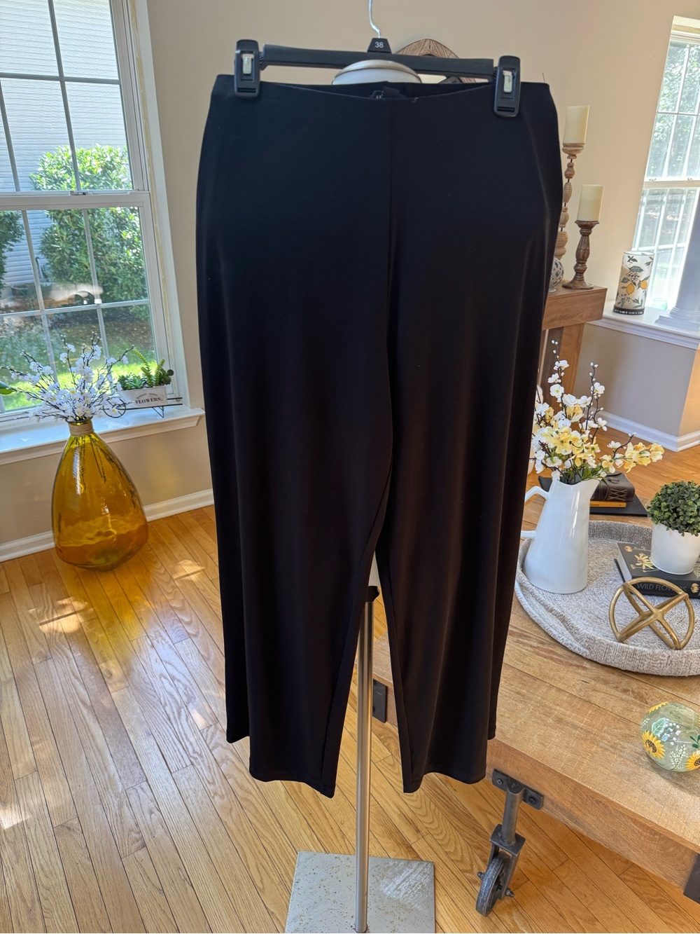 Alfani Black Straight-Leg Pull-On Pants